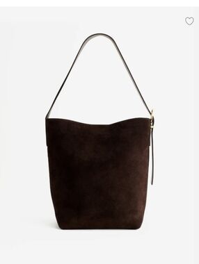 Classic Dark Brown Suede Shoulder Bag